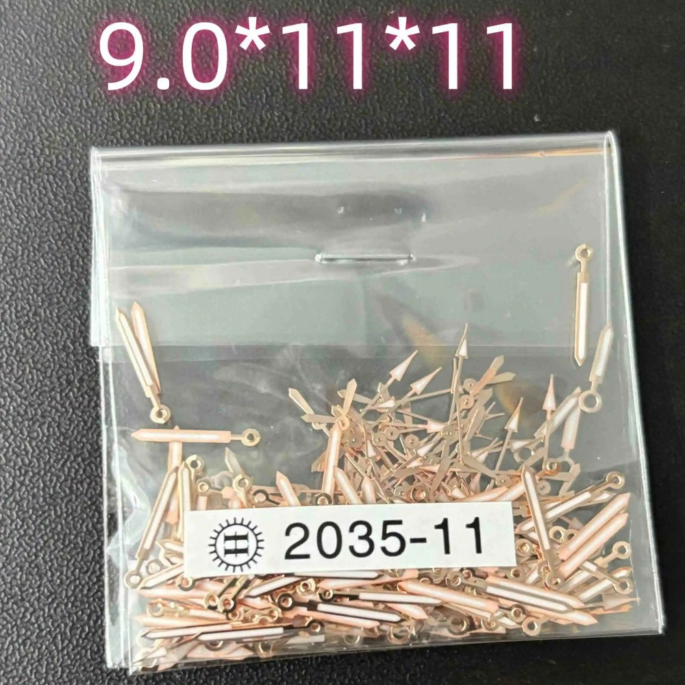 100sets 11mm Rose Golden Trim Green Lume Watch Hands for Miyota 2035 2115 PC21