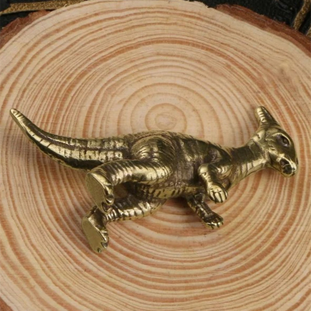 Solid Copper Jurassic Cretaceous Coelurosaur Hand Carved Bronze Model Figurines