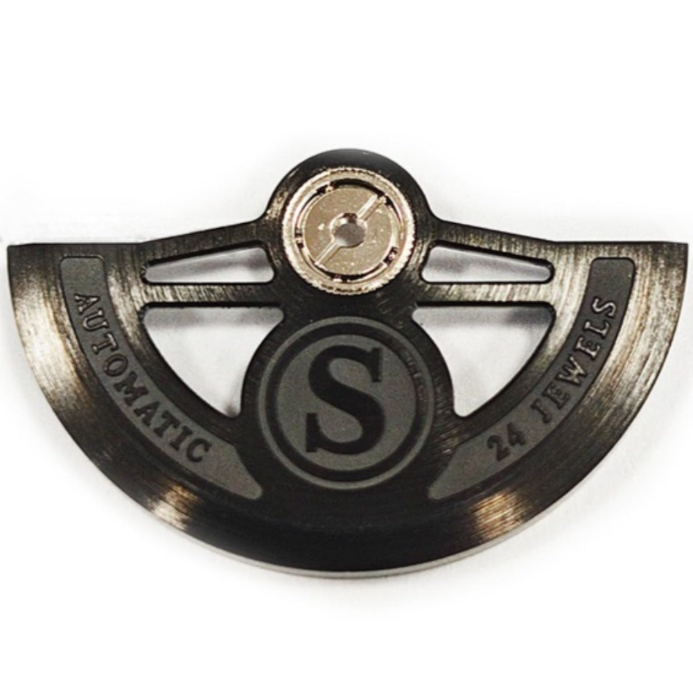 Black Bilateral Symmetrical Hollow "S" Carved Oscillating Weight for NH35 NH36