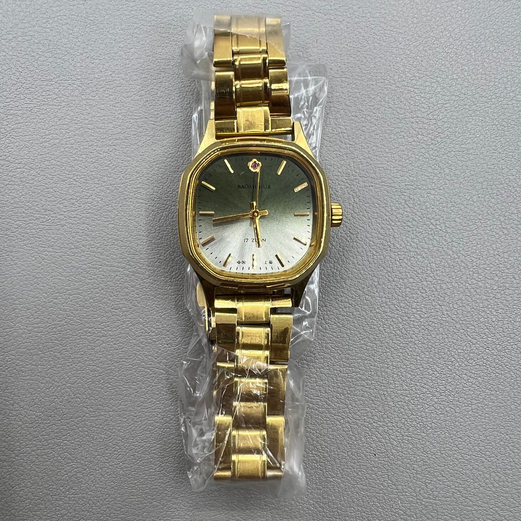 33mm Shanghai Manual Mechanical Watch Golden Nail Square Case 17 Jews
