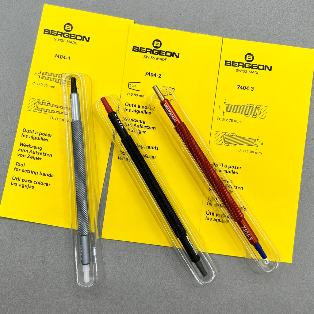 Swiss Bergeon 7404 Watch Hand Fitting Tools Set of 3