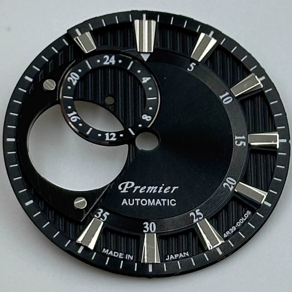 Black 28.5mm Silver Font Modified Hollow Diving No Lume Watch Dial for NH39