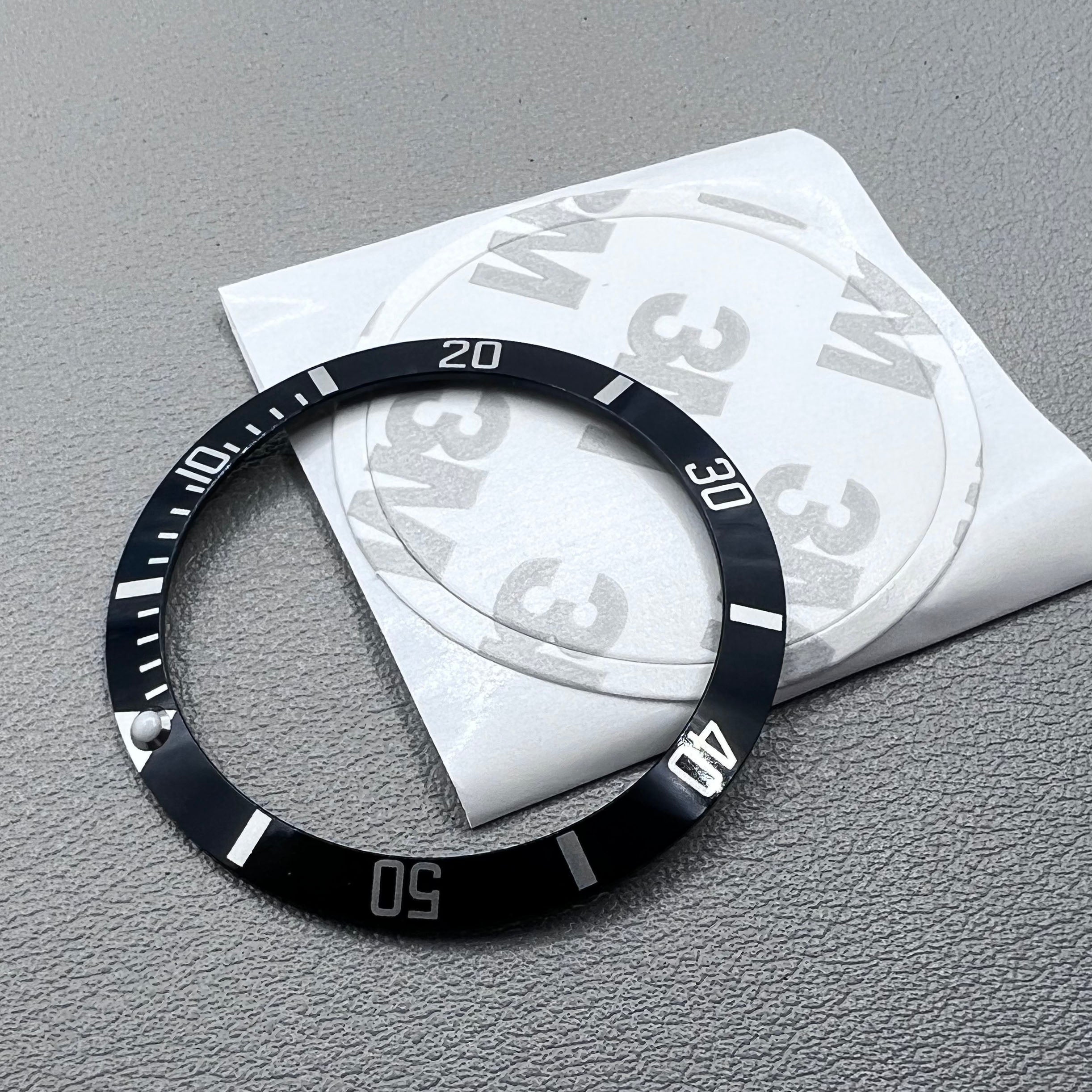 37.5mm Aluminum Black SUB Green Lume Watch Bezel Slope White Font