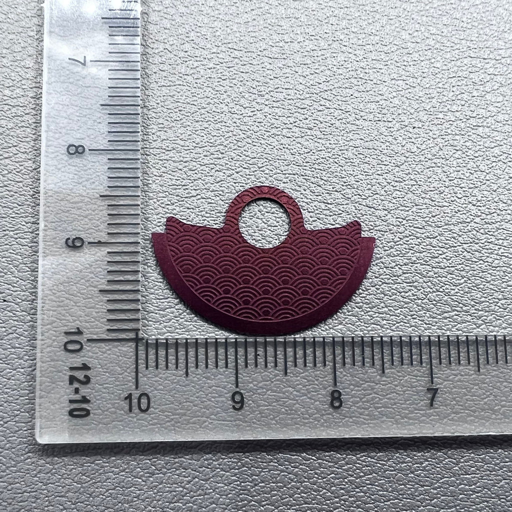 2 PIECES Red Wave Metal Rotor Oscillating Weight Overlay for NH35 NH36 Movement