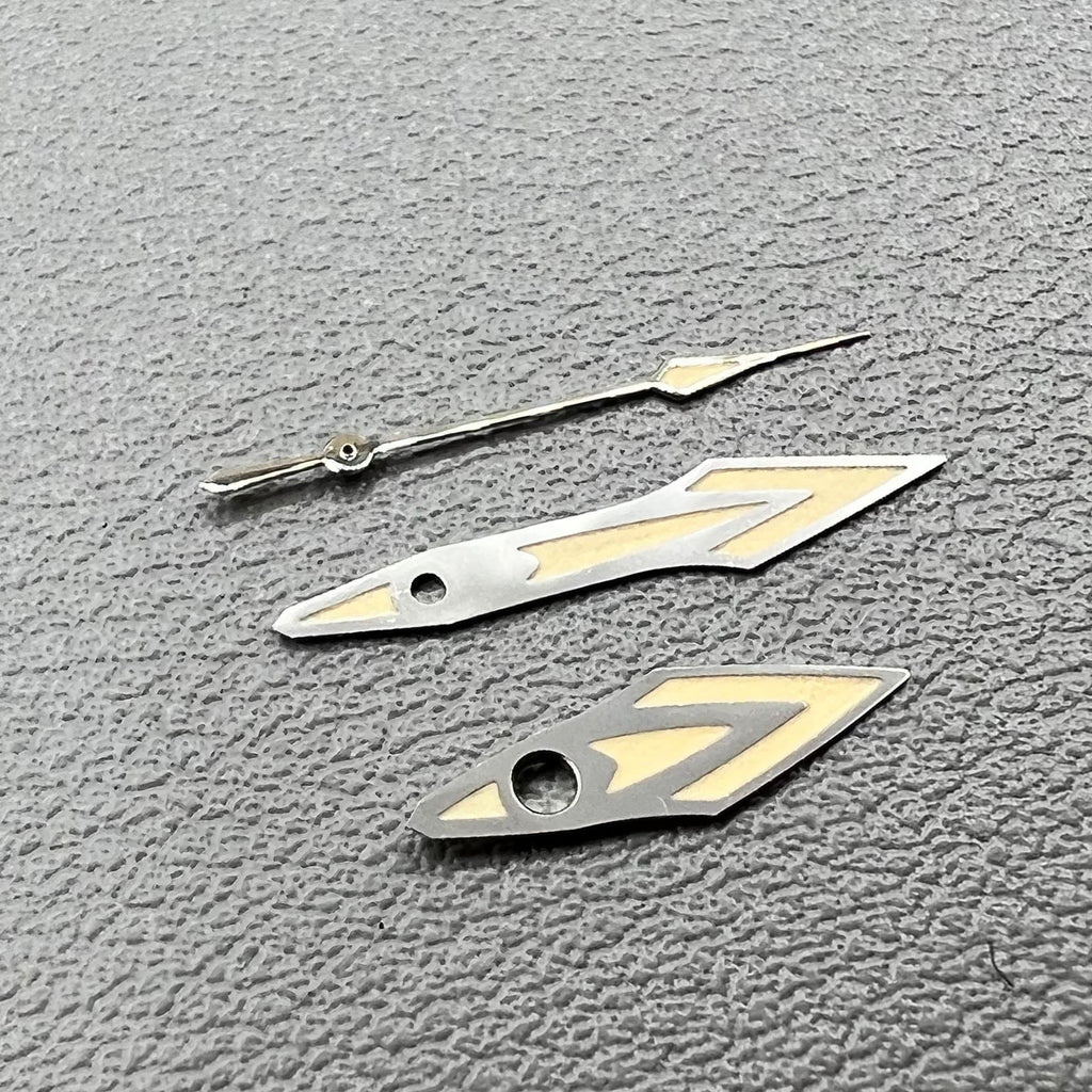 14.5mm No Lume Silver Trim Orange Painted Watch Hands for NH35 NH36 Movement