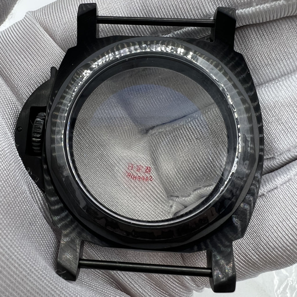 44mm 316L Black Sapphire Glass Watch Case for Seagull ST3600/ST3621/ETA6497/6498