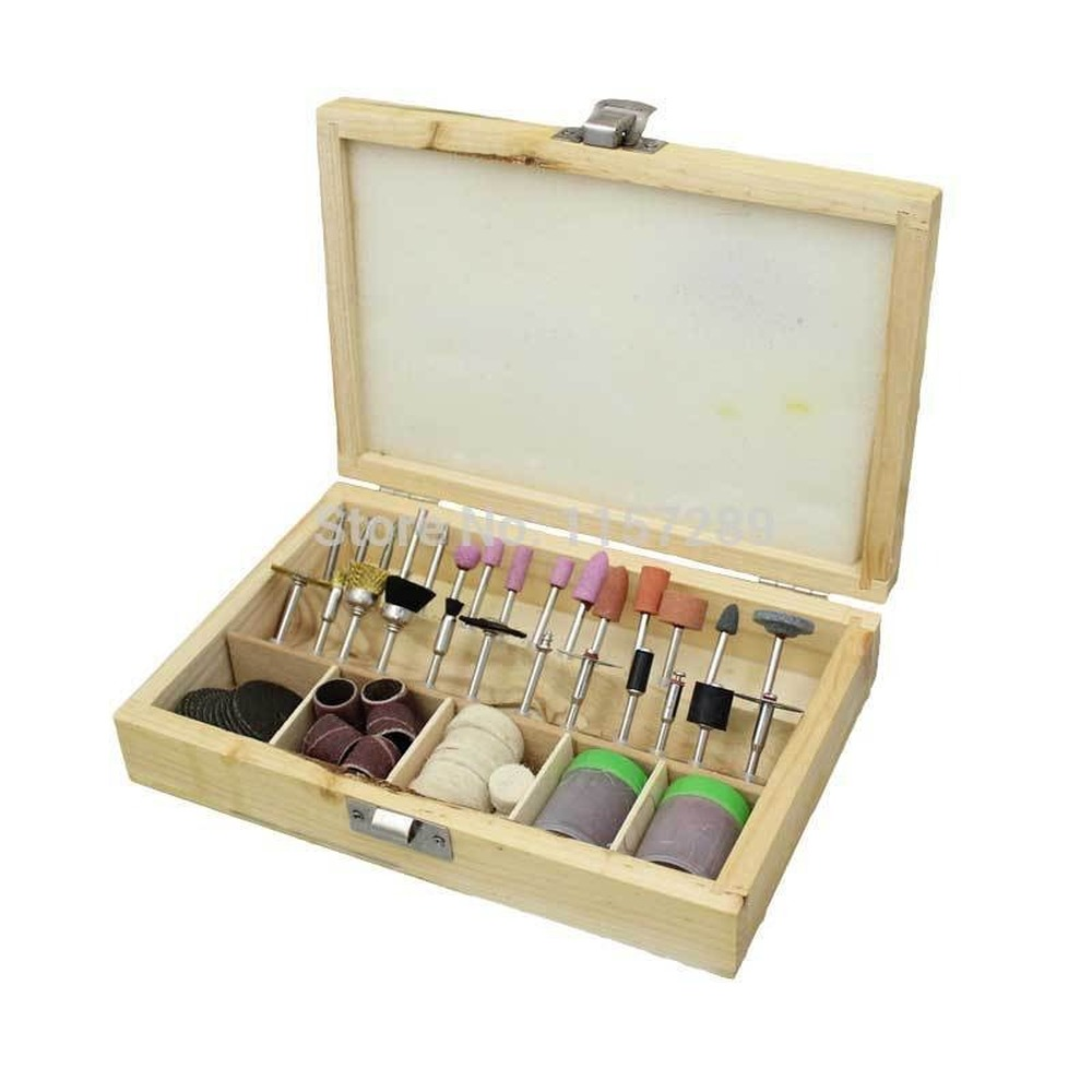 Rotary Tool Accessories - Set Of 100 Pieces Polishing Wheel In Wooden Box