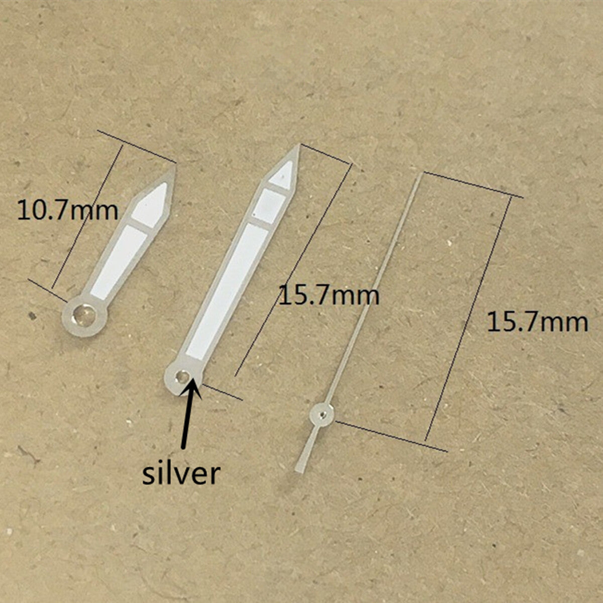 15.7mm Silver Trim White Painted Watch Hands for Miyota 2315 2035 2036 2115 2305