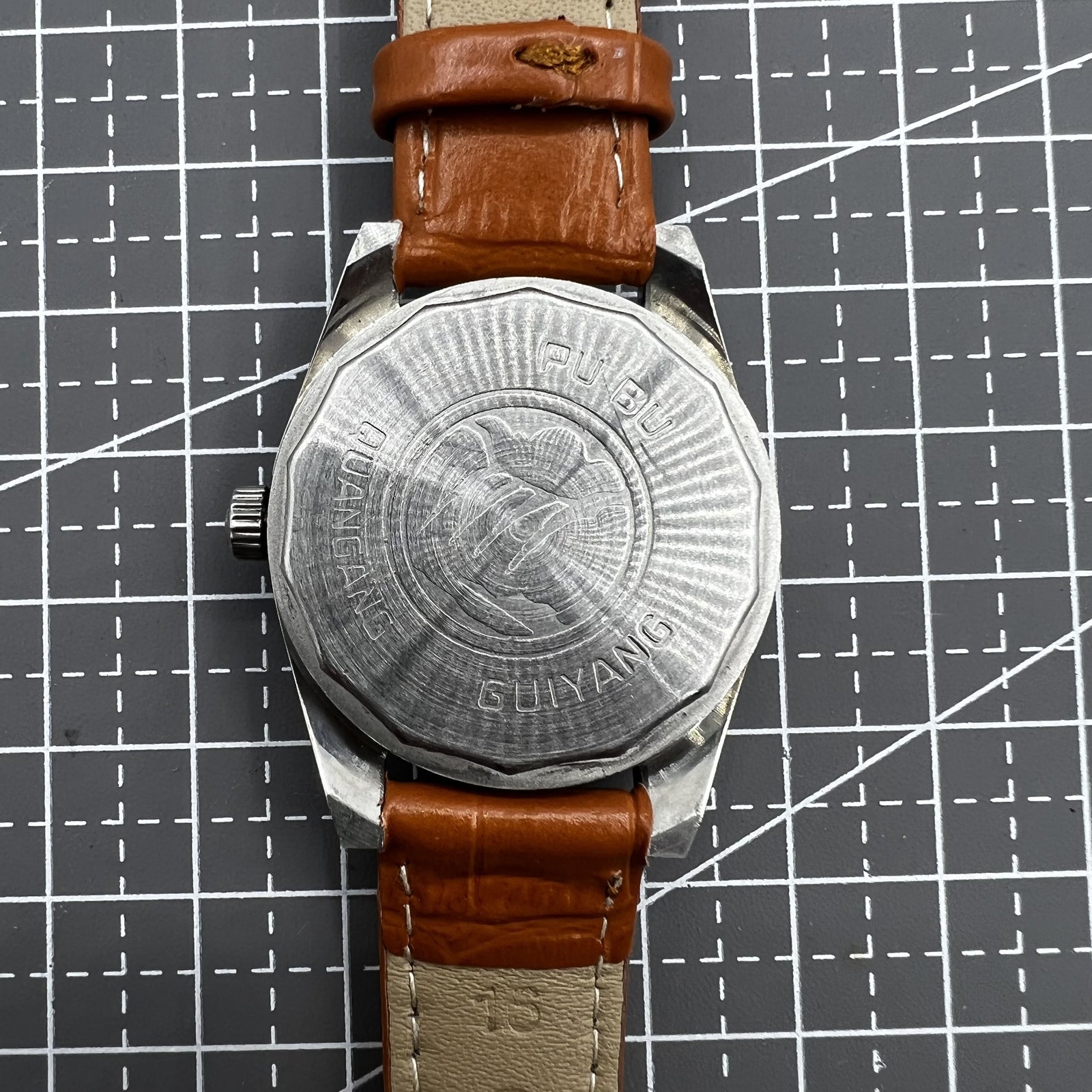 32mm China Made PUBU Manual Mechanical Watch 17 Jews Grey Dial Grey Nail