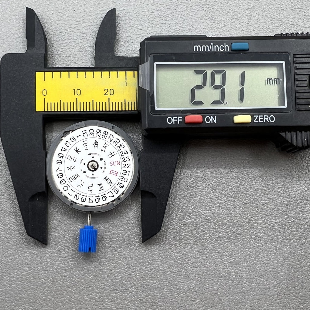 Seiko NH36 Movement White Disk Japanese+English Font Week Crown At 3.8