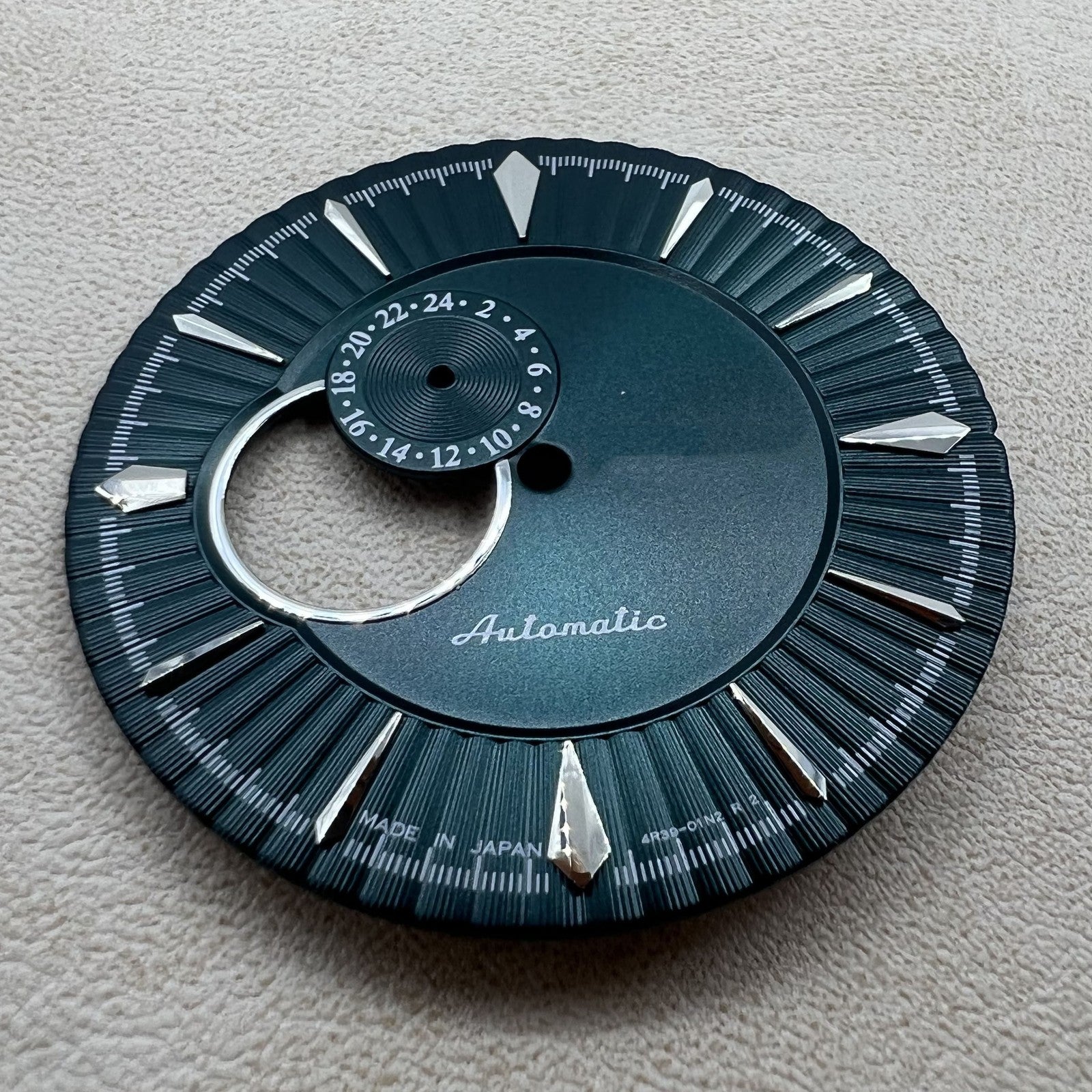 35mm Dark Green Silver Nail Cocktail Modified Diving Watch Dial for NH39