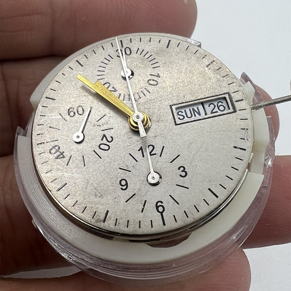 New China SHANGHAI 7750 Automatic Mechanical Movement Day Date Small Second@9