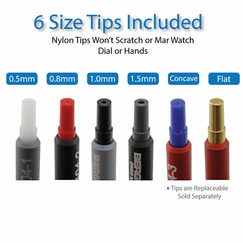 Bergeon 7404-S03 Watch Hand Fitting Tools Set Of 3 with Base