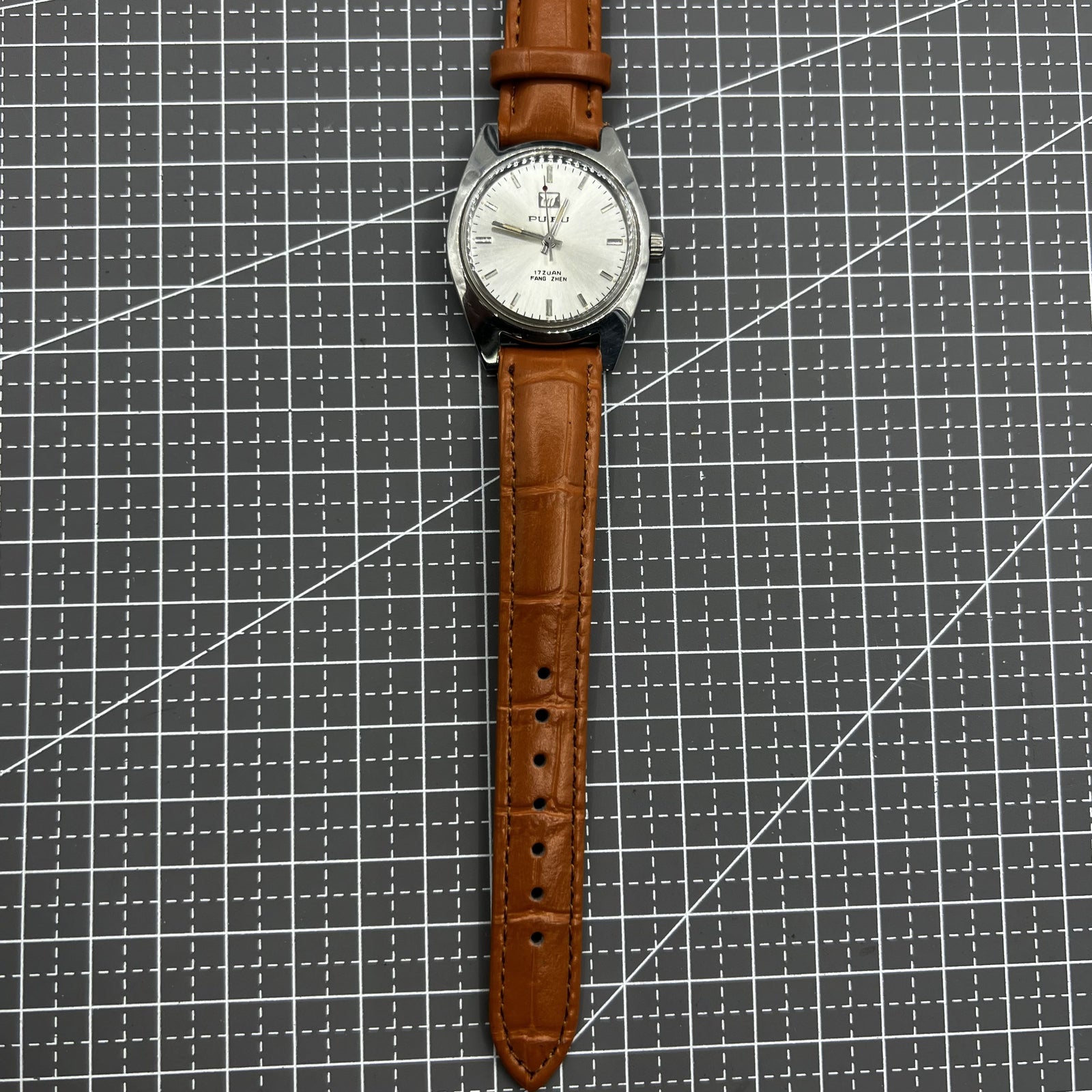 32mm China Made PUBU Manual Mechanical Watch 17 Jews Grey Dial Grey Nail