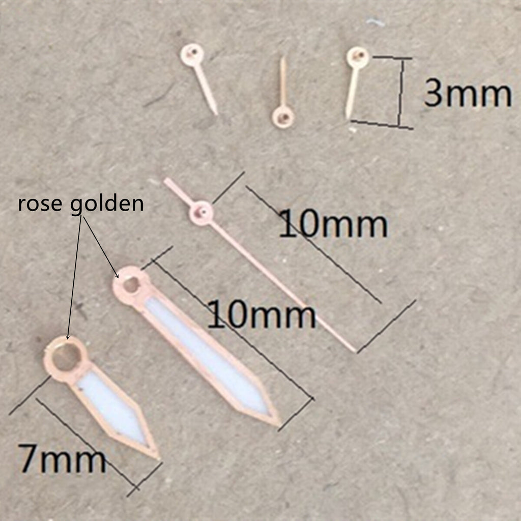 Rose Golden Trim 10mm Luminous Watch Hands for Miyota OS10 OS20 OS22 OS60 OS80