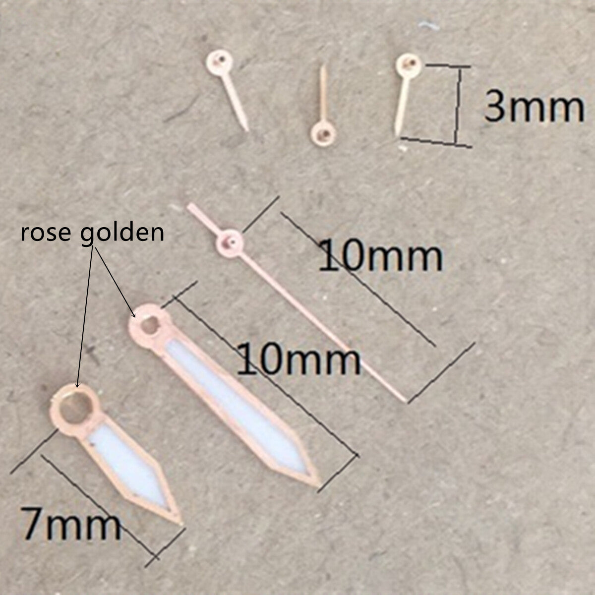 Rose Golden Trim 10mm Luminous Watch Hands for Miyota OS10 OS20 OS22 OS60 OS80