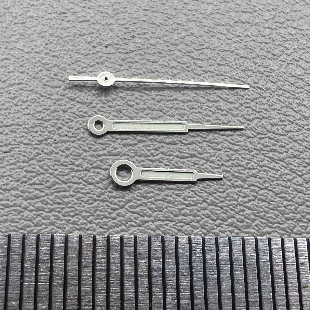 2 Sets/Pack Silver Trim Green Lume Pointed Hands Set for Ronda 515 Movement