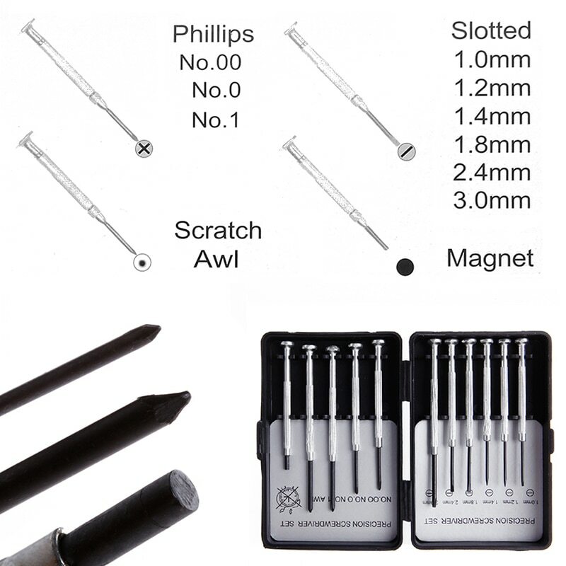 11Pcs Micro Screwdriver Set Precision Watch Jewelry Glasses Repairs Kit