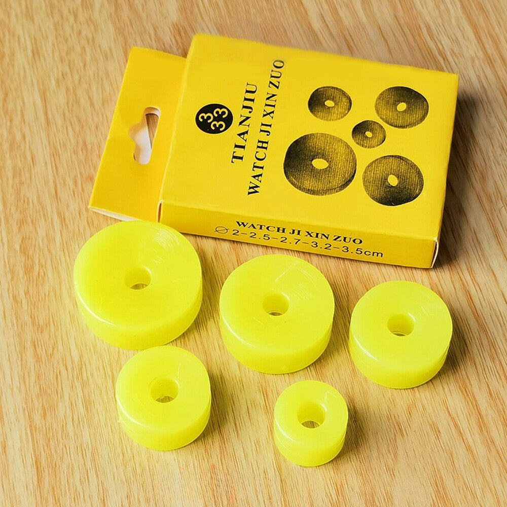 5pcs 2-3.5cm Yellow Watch Movement Pad Watch Movement Cushion Watch Repair Tool