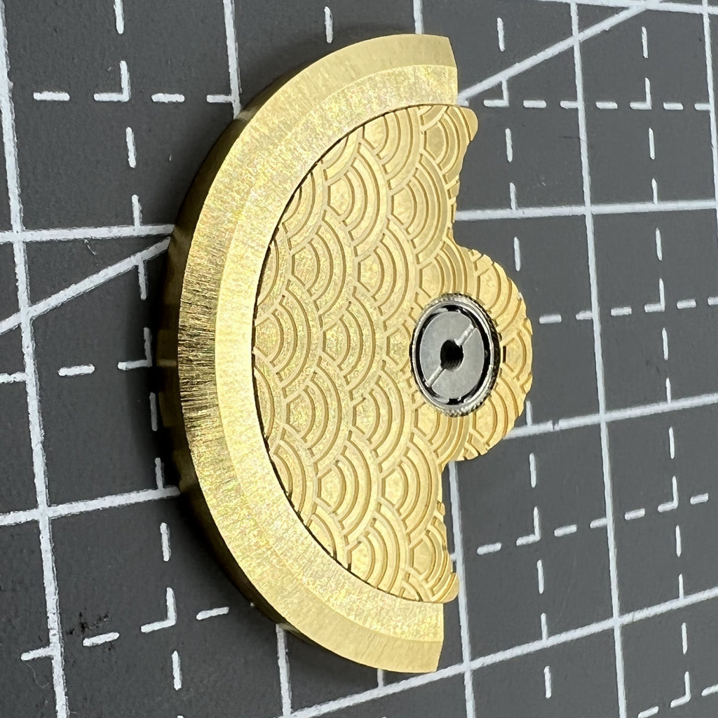 Sea Wave Carved Golden Rotor Oscillating Weight for Miyota NH35 NH36 Movement
