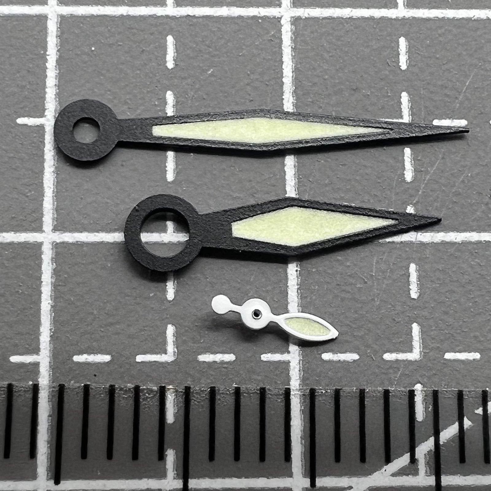 Green Lume Black Trim Diamond Shaped Watch Hands for ST3600/ST3620/ETA6497/6498