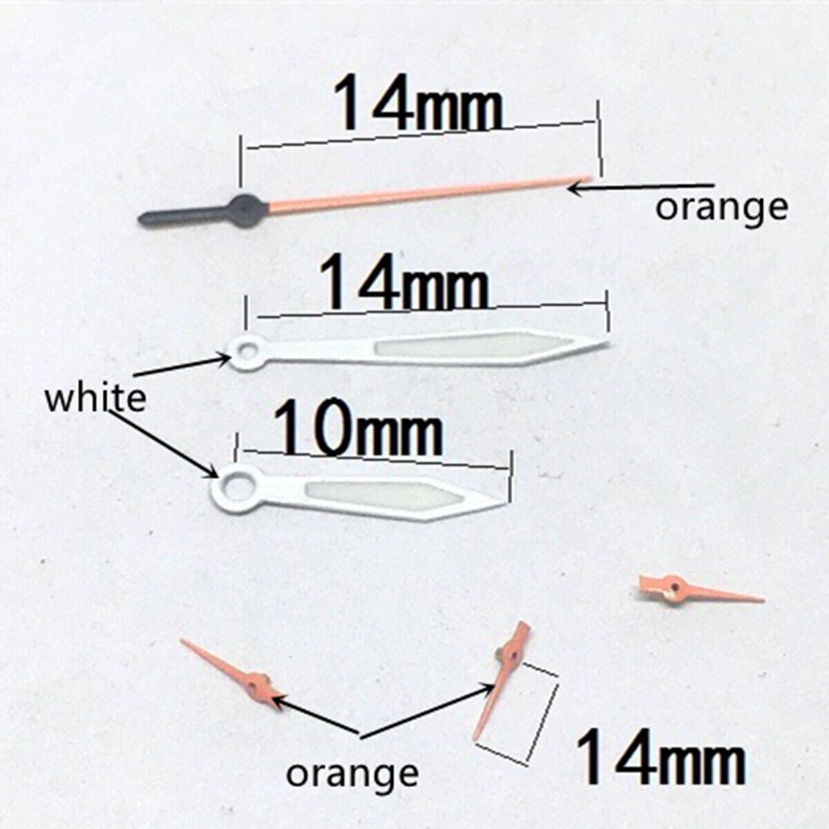 2 Sets/Pack Orange+White Second Hand Watch Hands for Miyota OS10 OS20 OS60 OS80