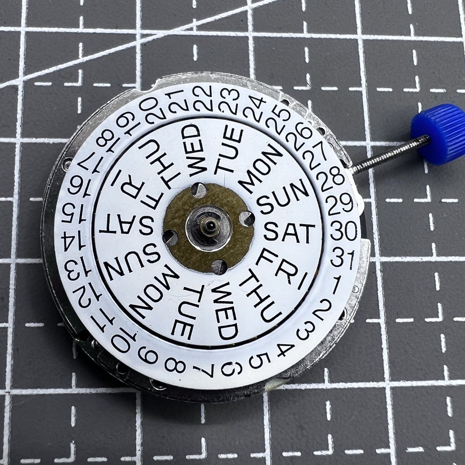 Swiss ISA 1198 Quartz Movement 3 Hands English Disk Day Date