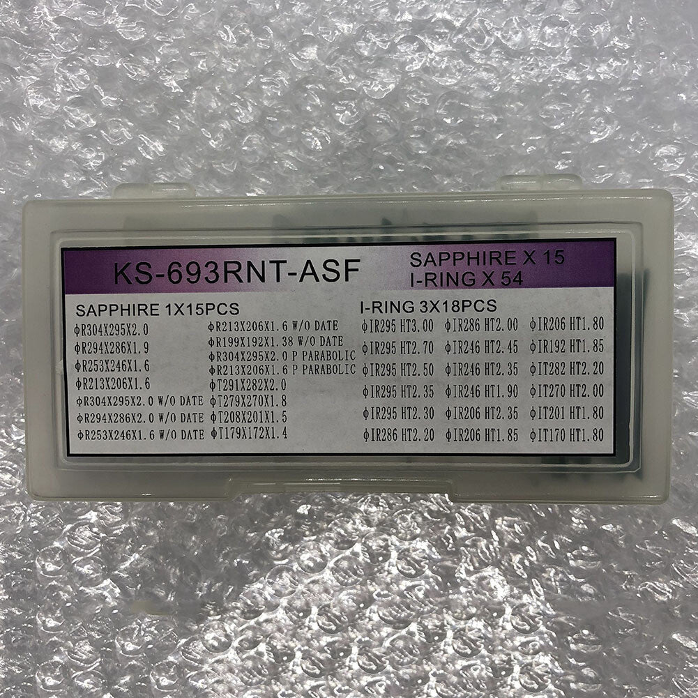Watch Parts Sapphire(15 Sizes) ,I-Ring(18 Sizes) for  Total 69PCS/Box