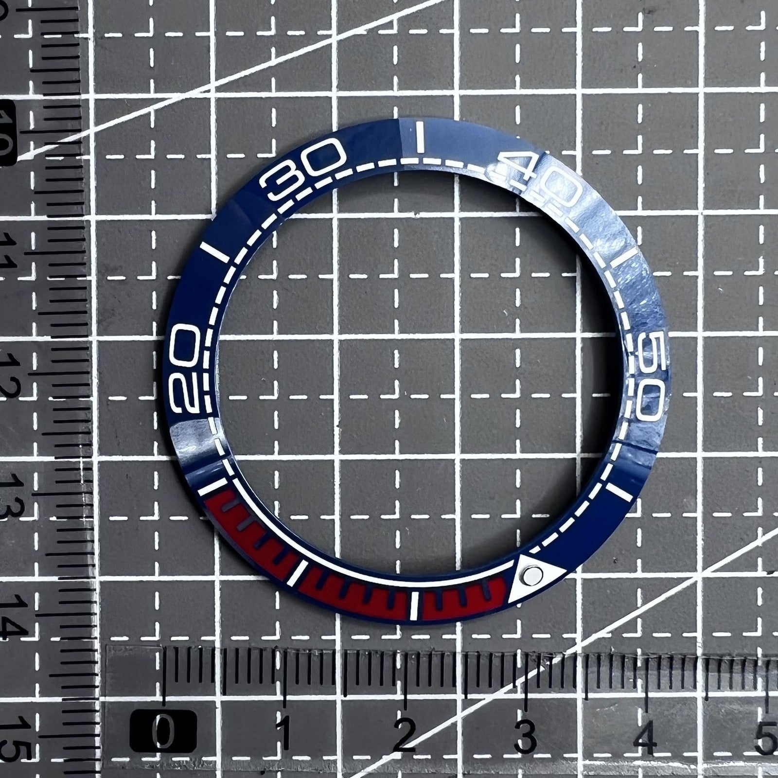 41.5mm/32.5mm  Ceramic Watch Bezel Insert Dark Blue Bezel Dark Red Font