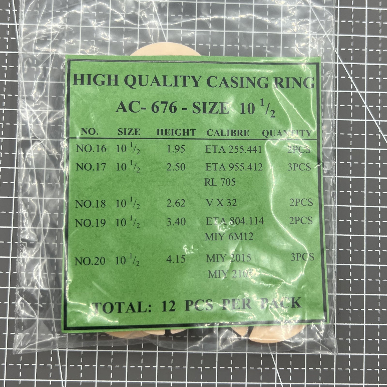 12 PIECES 5 Ligne Sizes Movement Case Spacer Casing Ring Holder #AC-676-10.5