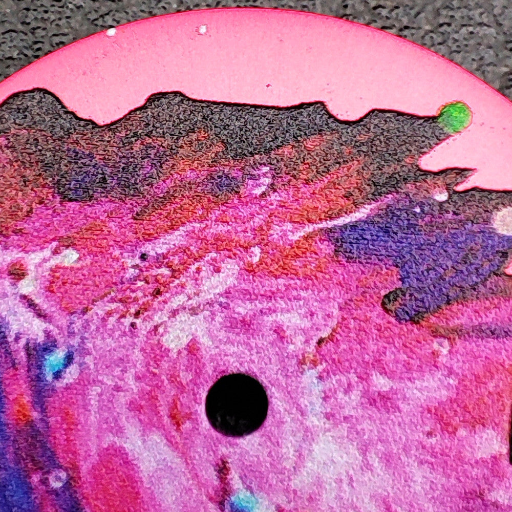 28.5mm No Lume Pink Oil Painting Leave Pattern Watch Dial for NH35 Movement