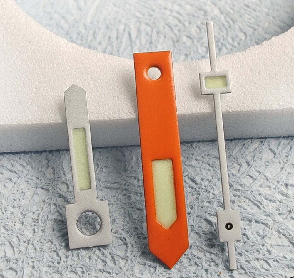 Orange+White Trim C3 Green Lume Vintage Watch Hands Set for NH34 NH35 NH36 NH38