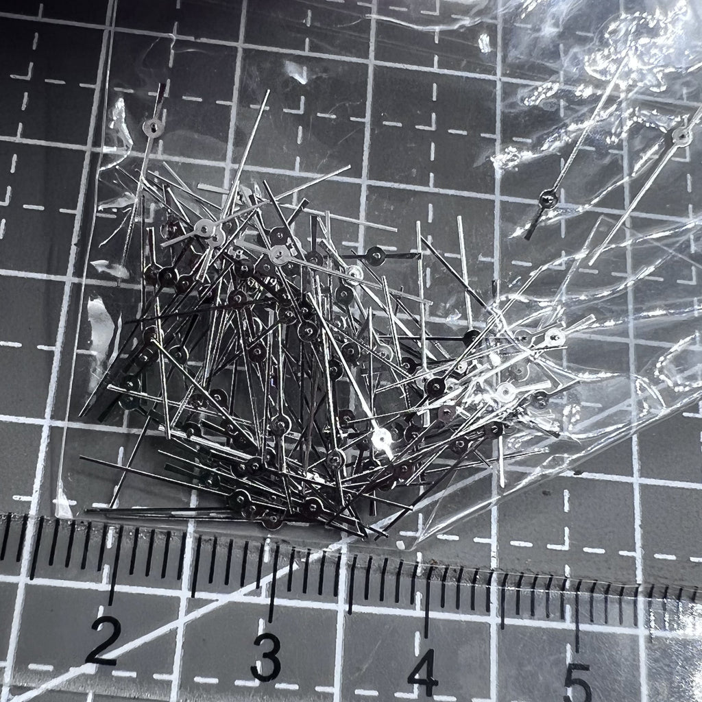 100 Sets 10.5mm Silver Second Hands Watch Hands for Quartz Movement Miyota 2035