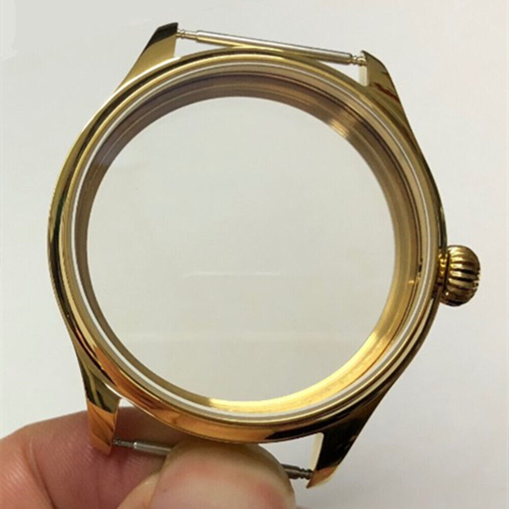 44mm 316L Golden Watch Case for Movement Seagull ST3600/ST3621/ETA6497/ETA6498