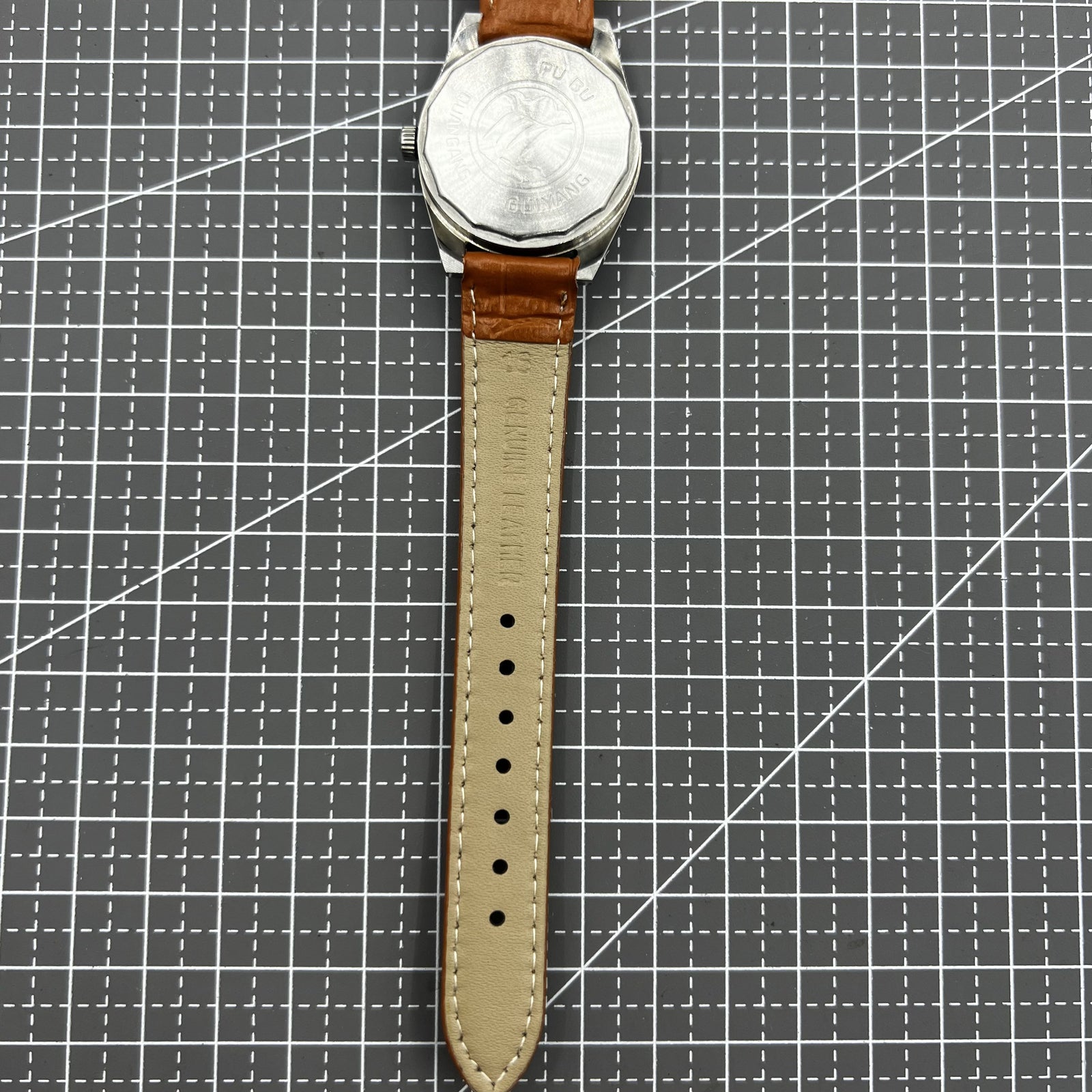 32mm China Made PUBU Manual Mechanical Watch 17 Jews Grey Dial Grey Nail