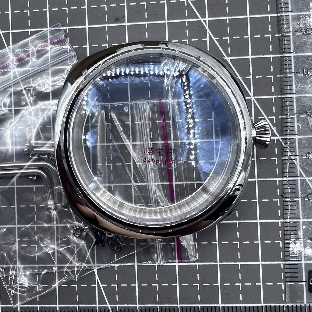 45mm Sapphire Glass Watch Case 316L Steel for Movement ETA 6497 6498 ST3600 3621