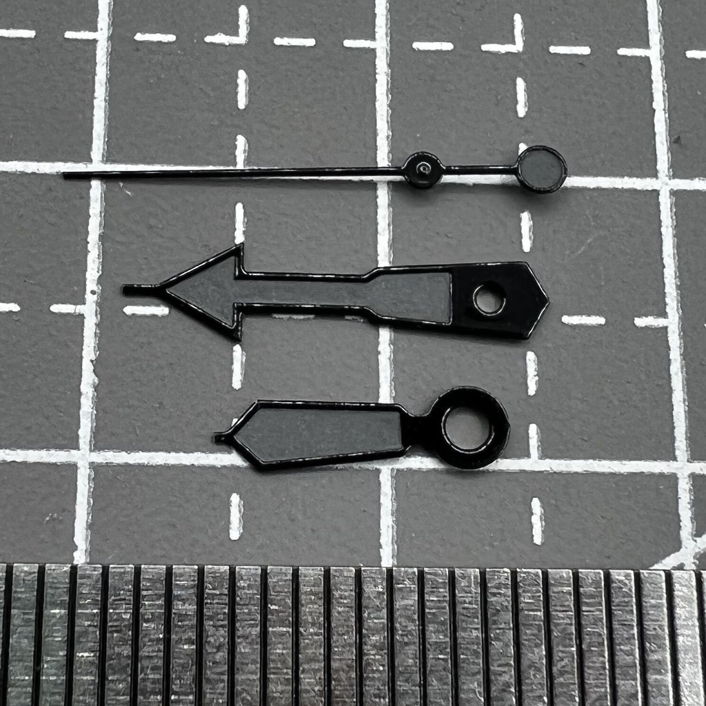 2 Sets/Pack 12.5mm Black Trim Green Lume Hands Sets for Seiko NH35 NH36 7S26