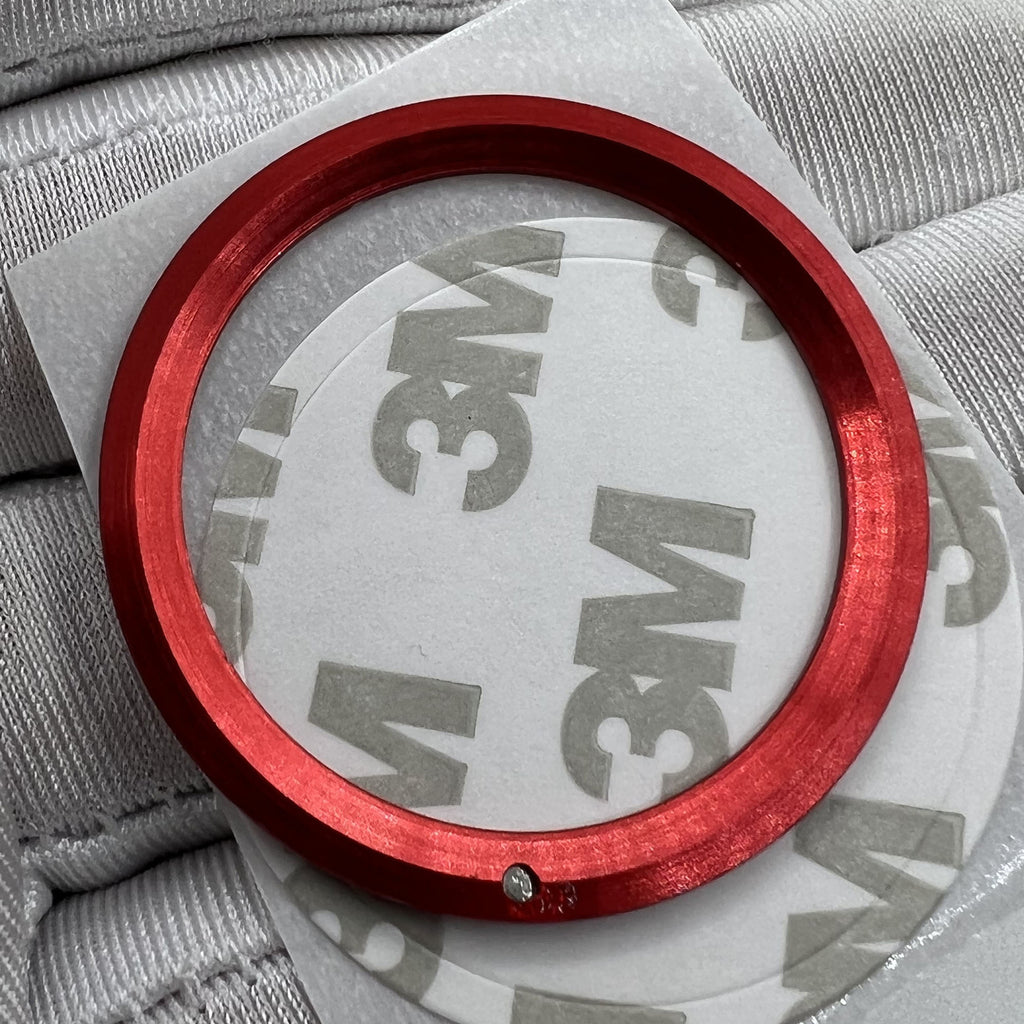 38mm Watch Bezel Ceramic Slope Red Ring Silver Font Green Luminous Watch Part
