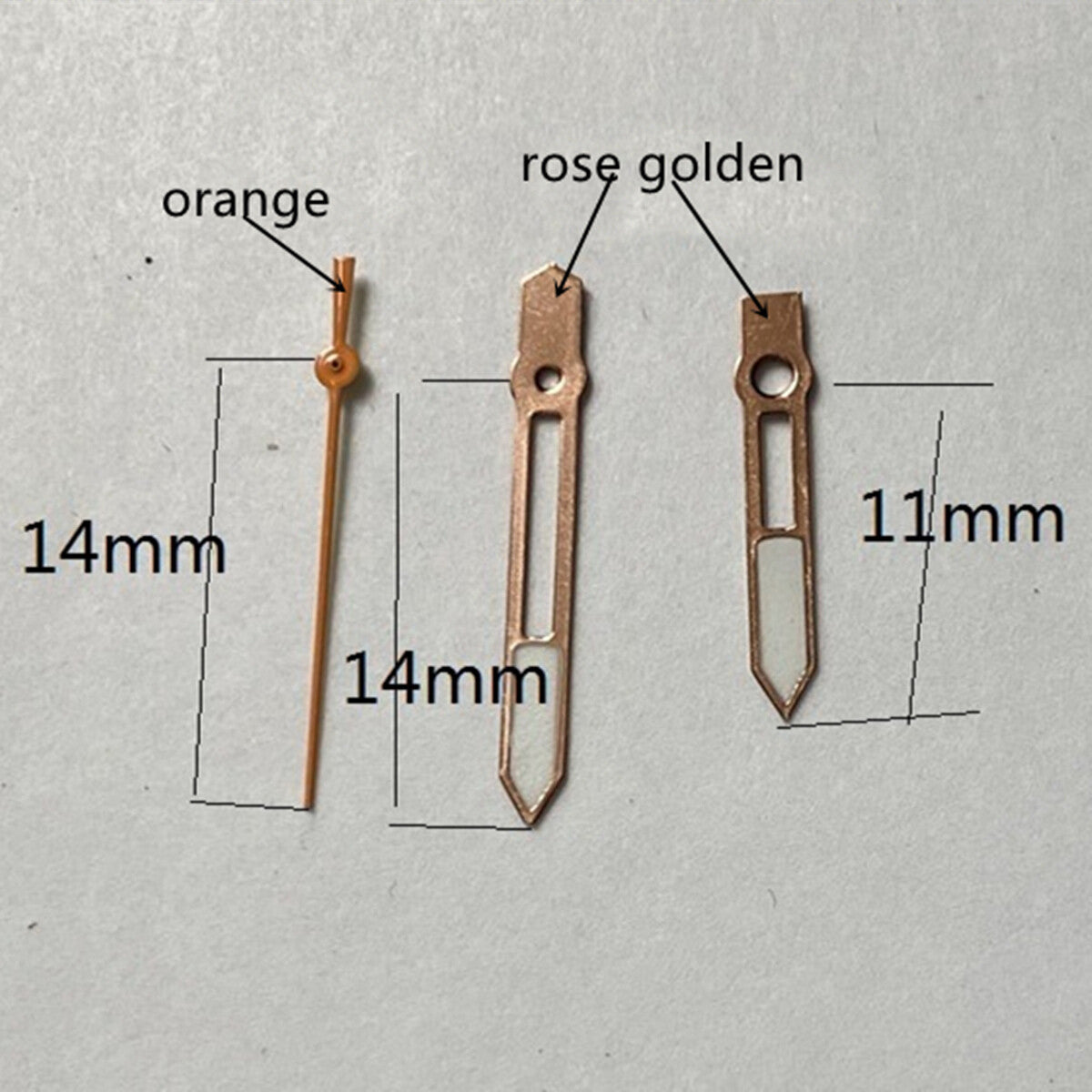 14mm Rose Golden Trim Hollow Lume Watch Hand for Miyota 2315 2035 2036 2115 2305
