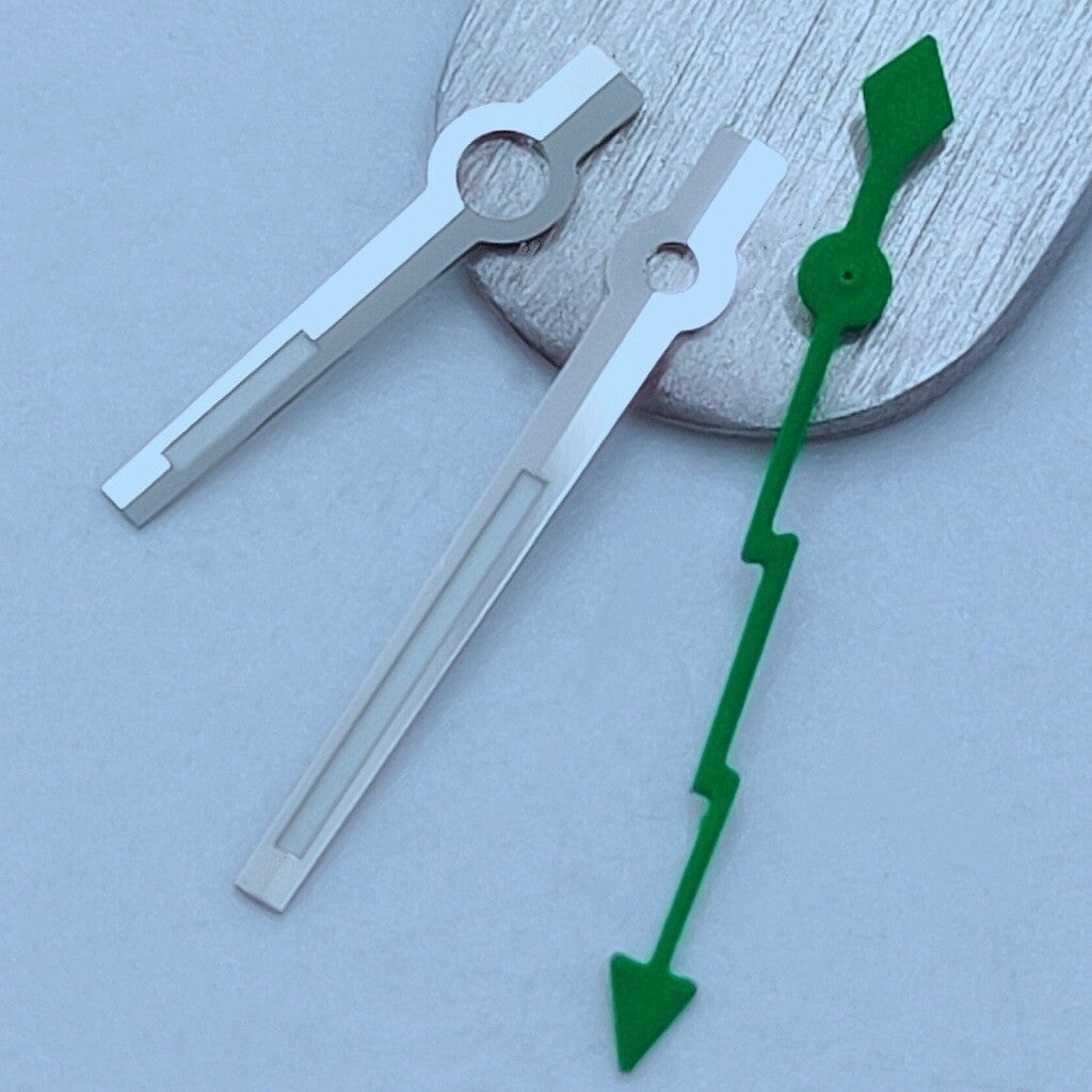 Silver Trim Green Lightning Second Hand Green Pointed Watch Hands for NH35/36