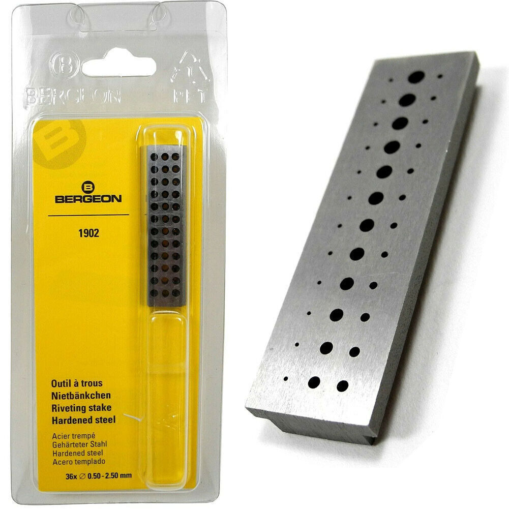 Bergeon 1902 Rivetting Stake In Steel With 36 Holes Brand New