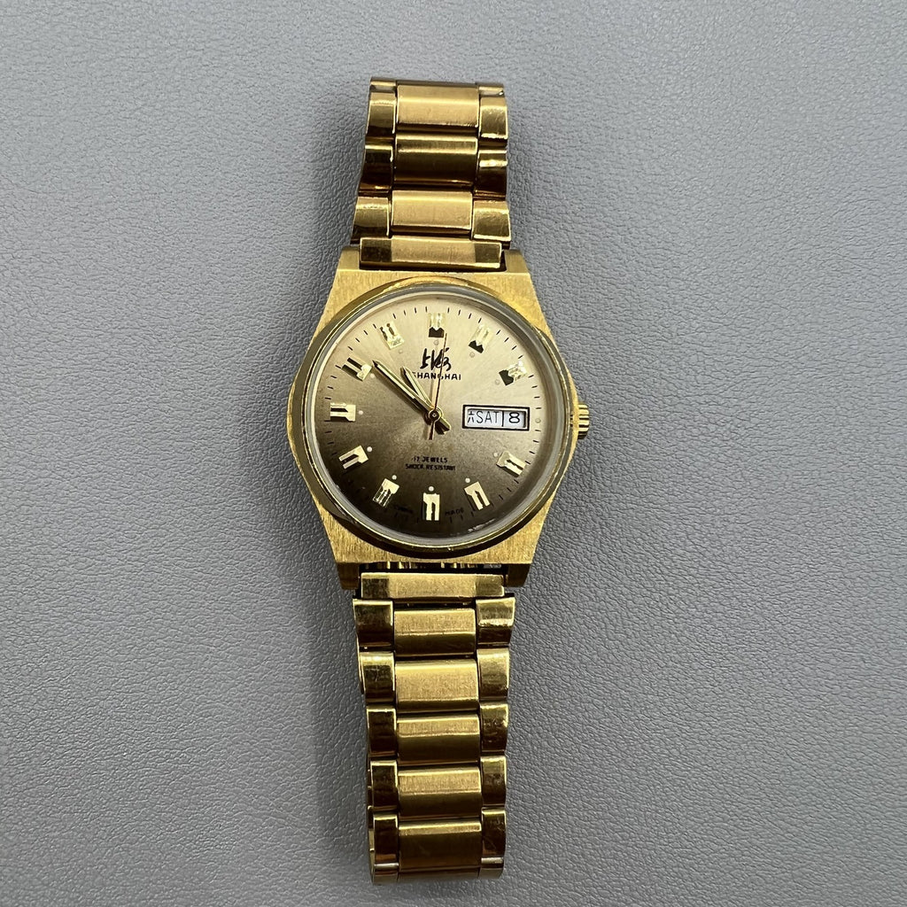 Shanghai Factory Made Manual Mechanical Watch Dark Brown Dial Double Calendar