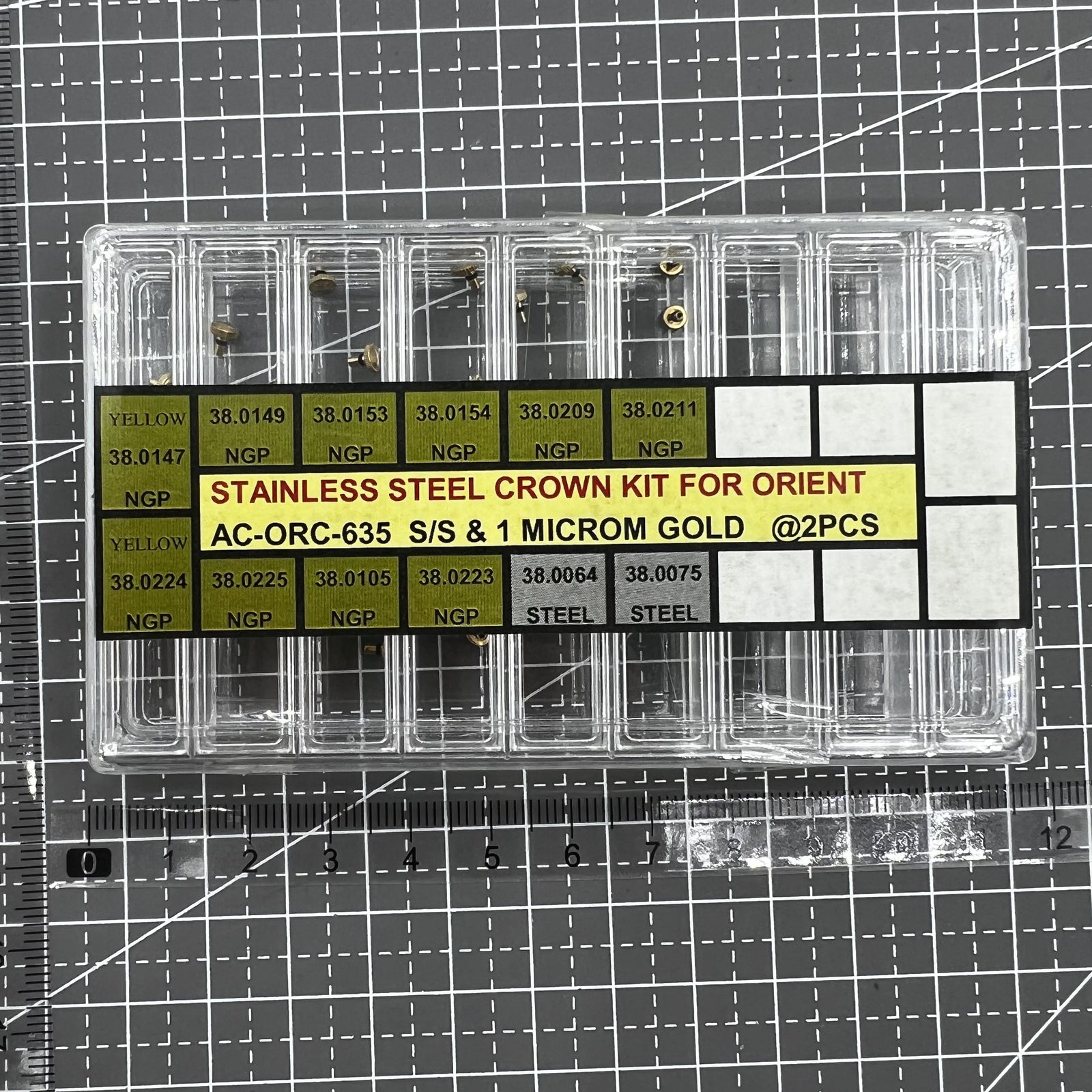 24 PIECES Stainless Steel Golden Watch Crown Assortment Kit for Orient Watch