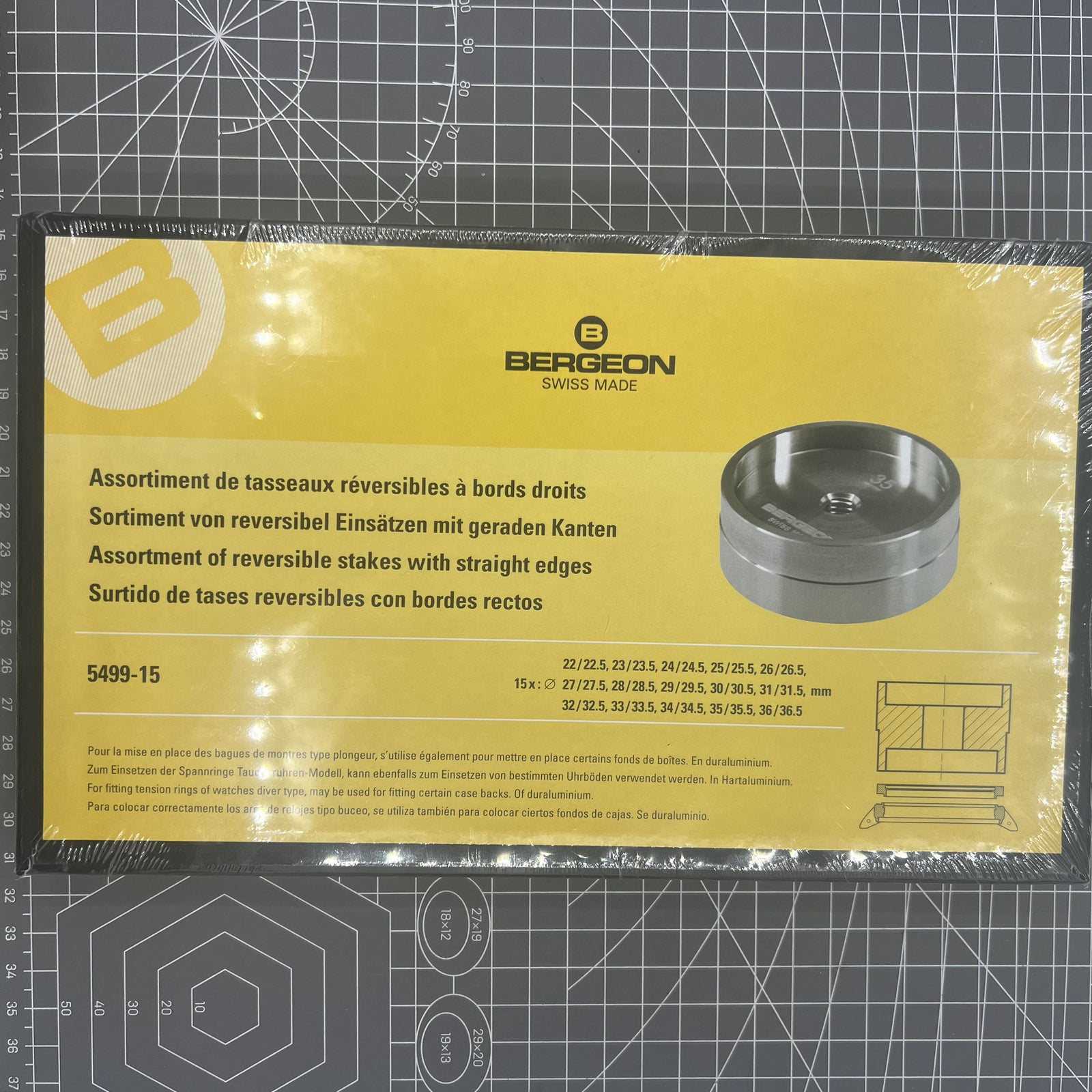 Swiss Bergeon 5499-15 15 Glass Fitting Dies Aluminium For Tension Ring Glasses