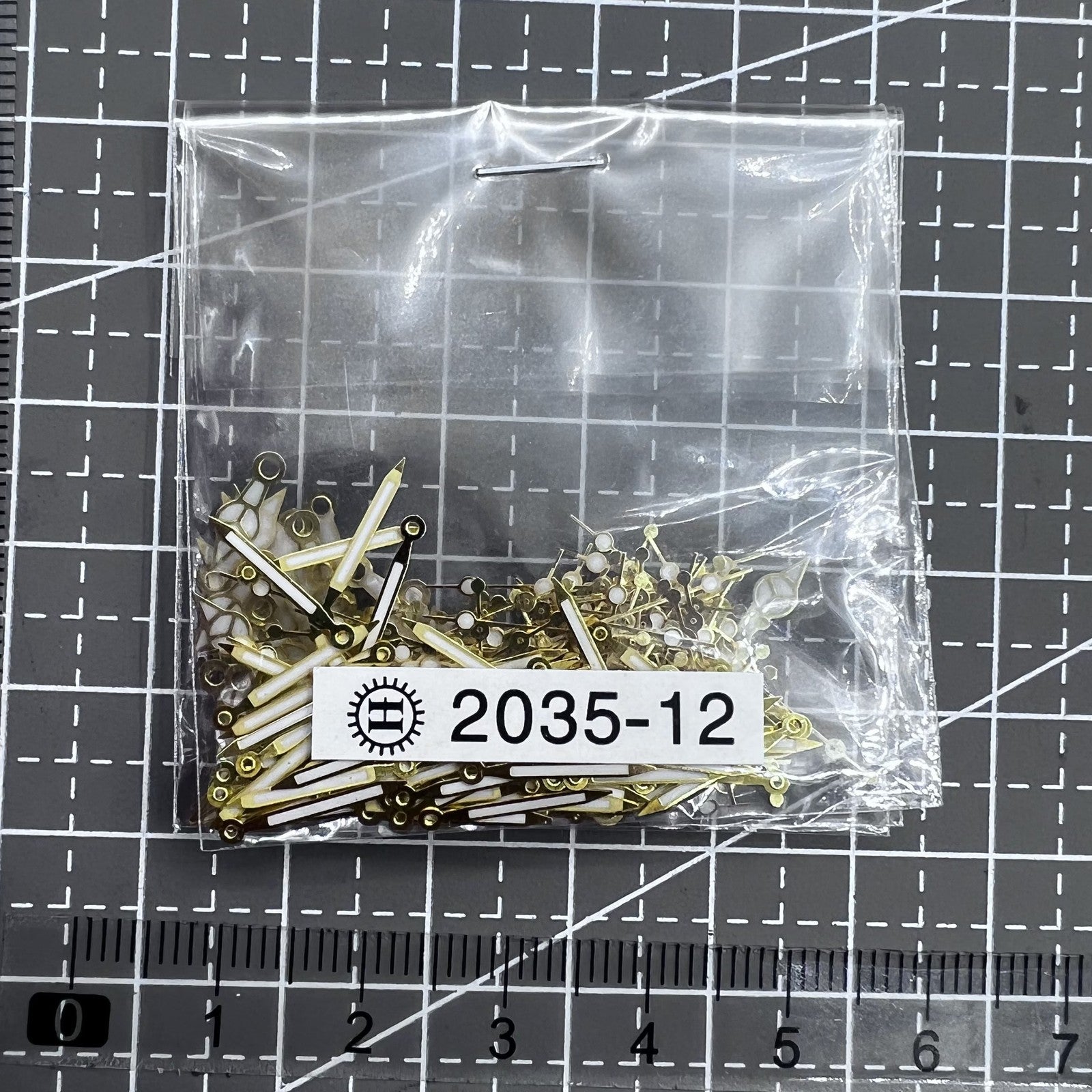 100 Sets/Pack 12mm Golden Trim Green Lume Watch Hands for Miyota 2035 2115 PC21