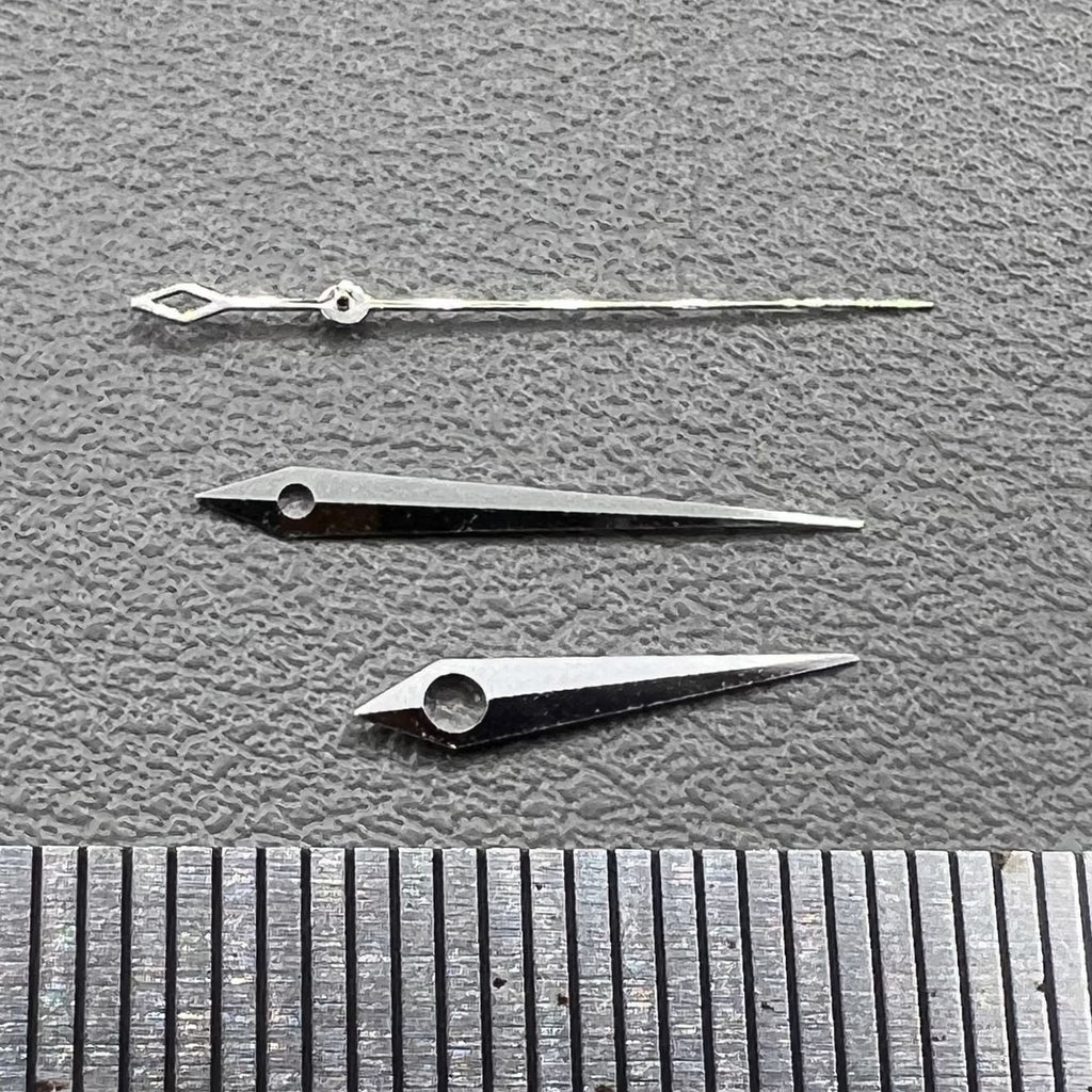 2 Sets/Pack 15mm Silver Rhombus Tail No Lume Hands for NH35/36 NH38 NH72 NH70