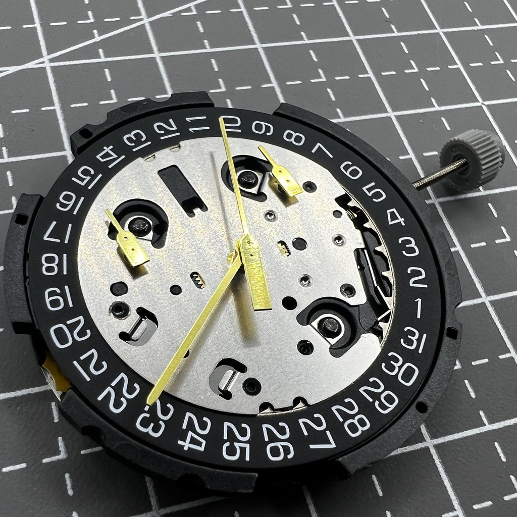 ETA G10.212 Watch Quartz Movement Black Disk 3 Hands Date At 3
