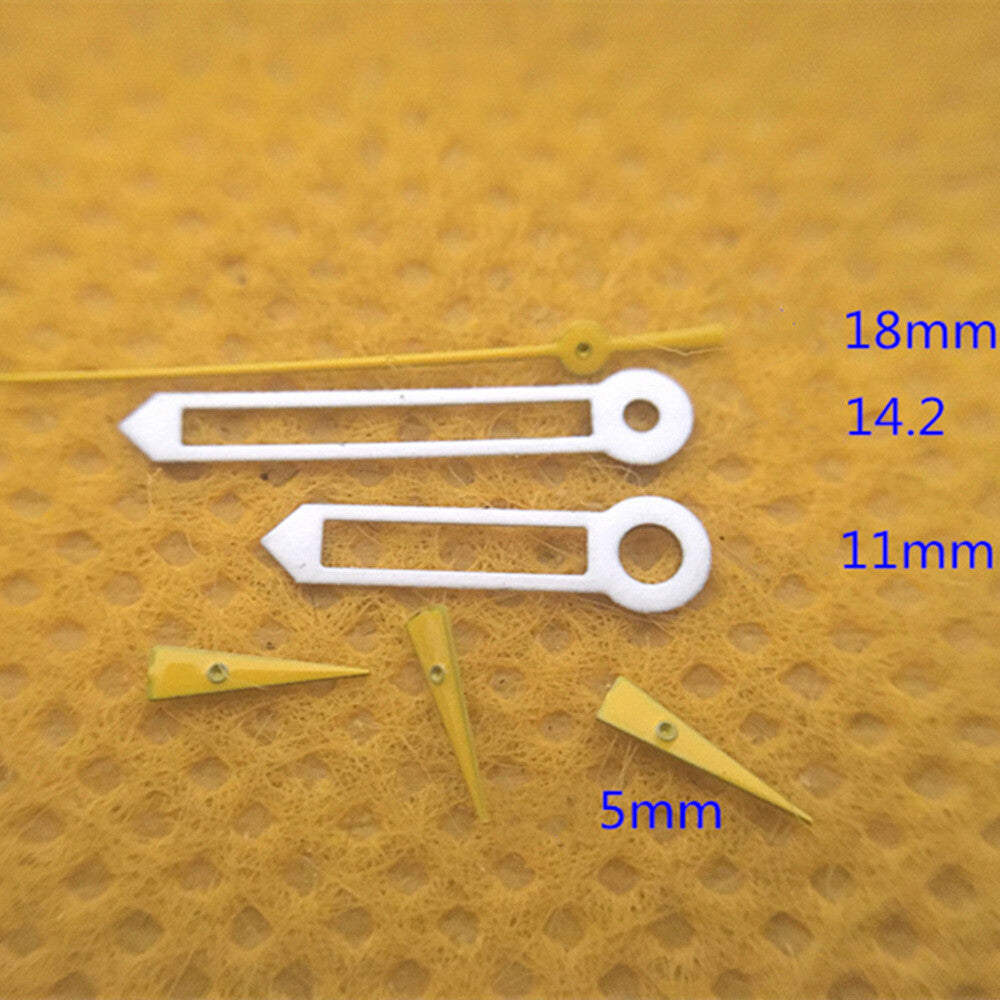 18mm White Trim Yellow Small Second Watch Hands for ISA 8172 Quartz Movement