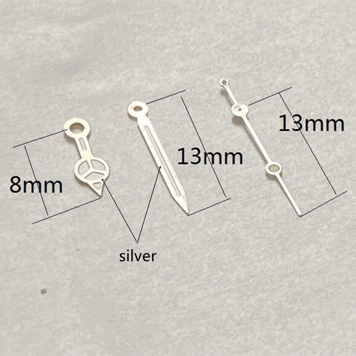 2 Sets Silver Trim with Green Lume Watch Hand Set for Ronda 515 Movement