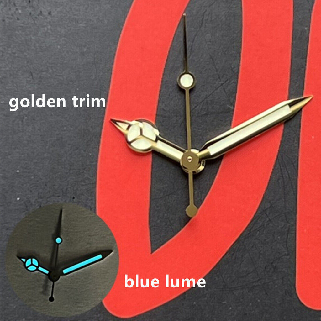 12.5mm Golden Trim C3 BGW-9 Blue Lume Watch Hands Set for SKX/SBBN NH35A/NH36